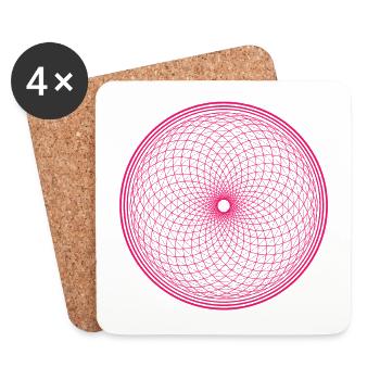 Kronen-Chakra Sahasrara - Blume des Lebens pink - Untersetzer (4er-Set) - Weiß - Vorne