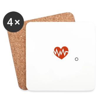 Doctor Nurse Carer Doctor Heartbeat - Coasters (set of 4) - white - Front
