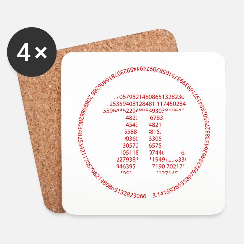 Pi - Pi Day - rot - Untersetzer (4er-Set) - Weiß