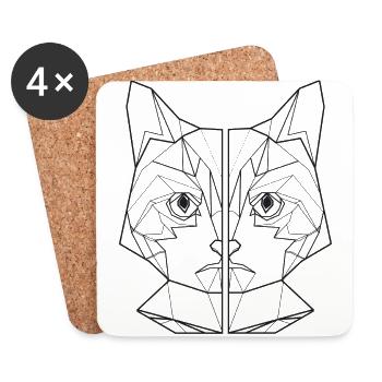 cat lover cat lover gift cat shirt - Coasters (set of 4) - white - Front