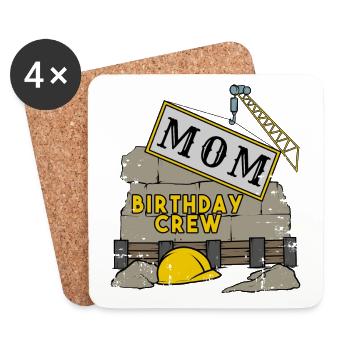 Mom mother's birthday team construction construction site - Coasters (set of 4) - white - Front