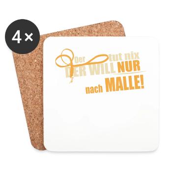 Der willl nur nach Malle - Untersetzer (4er-Set) - Weiß - Vorne