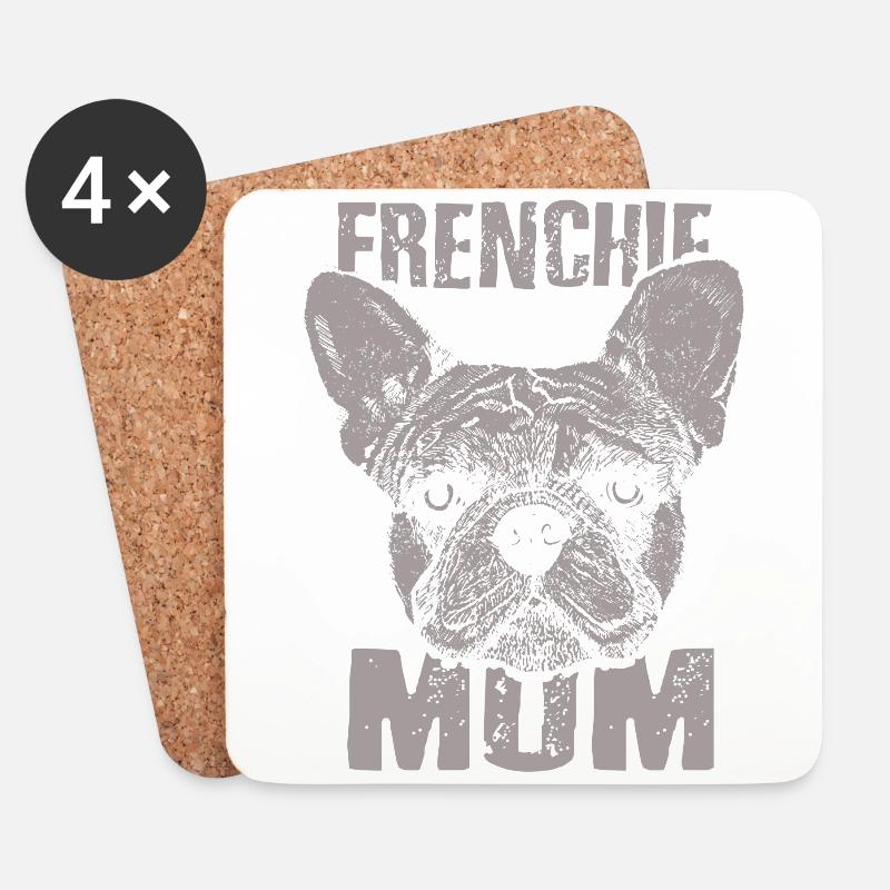 Frenchie Mom Dog Lover GIft - Untersetzer (4er-Set) - Weiß