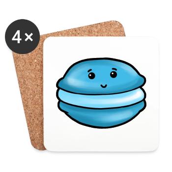 Kawaii Macaroon -Cute Macaroons French Cookie - Coasters (set of 4) - white - Front