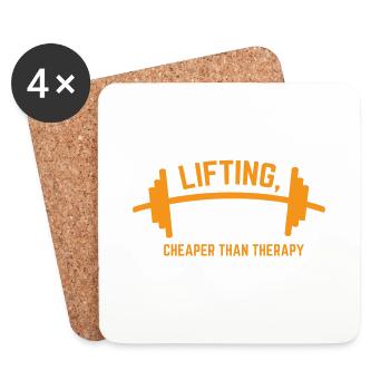 LIFTING CHEAPER THAN THERAPY GIFT - Coasters (set of 4) - white - Front