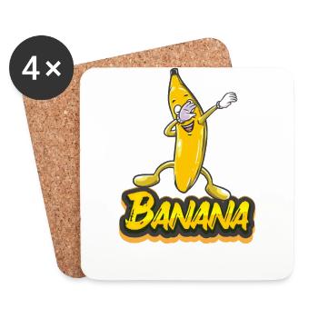 Dab Dabbing DabDance banana funny gift birth - Coasters (set of 4) - white - Front