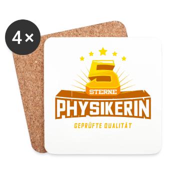 5 Sterne Physikerin - geprüfte Qualität - Untersetzer (4er-Set) - Weiß - Vorne