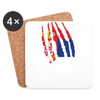 Griffe origine fissures griffe Serbie png - Dessous de verre (lot de 4) - blanc - Devant