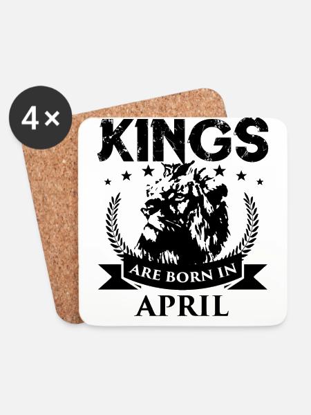 April Geburtstag Geschenk Könige geboren Geburt - Untersetzer (4er-Set) - Weiß