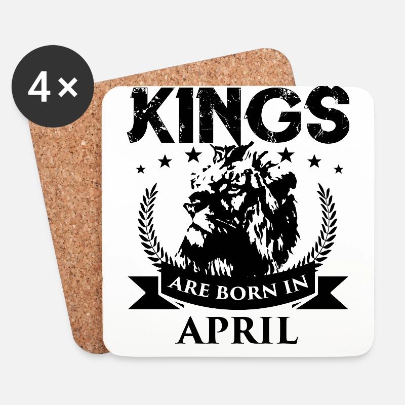 April Geburtstag Geschenk Könige geboren Geburt - Untersetzer (4er-Set) - Weiß