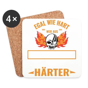 EGAL WIE HART DU BIST - UETERSEN IST HÄRTER - Untersetzer (4er-Set) - Weiß - Vorne