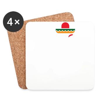 Sombrero Mustache Flamingo Funny Cinco De Mayo - Coasters (set of 4) - white - Front