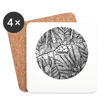 Carte de l'arbre du tee - Dessous de verre (lot de 4) - blanc - Devant