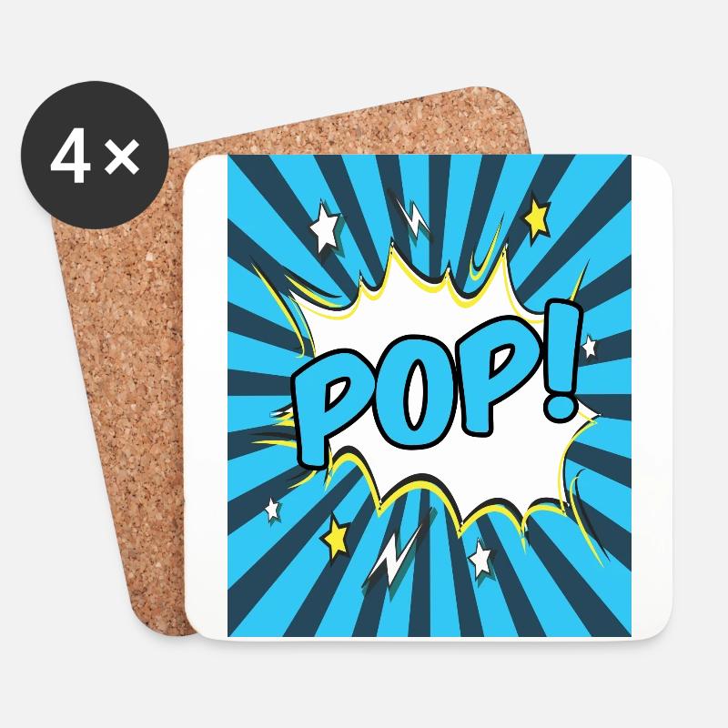 Pop-Art - Untersetzer (4er-Set) - Weiß