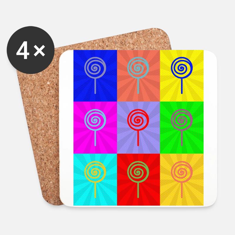 Pop-Art - Untersetzer (4er-Set) - Weiß
