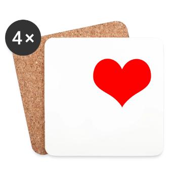 J'aime Crypto blanc - Dessous de verre (lot de 4) - blanc - Devant