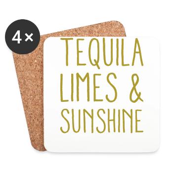 Tequila Limes & Sunshine Funny Cinco De Mayo - Coasters (set of 4) - white - Front