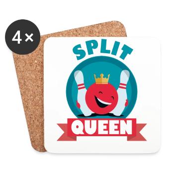 Bowling de Split Happens Reine king T_Shirt - Dessous de verre (lot de 4) - blanc - Devant