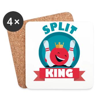 King de Split Happens Bowling Roi Fun équipe - Dessous de verre (lot de 4) - blanc - Devant