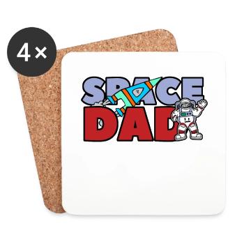 SPACE DAD - Untersetzer (4er-Set) - Weiß - Vorne