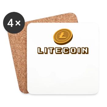 Litecoin Bitcoin Kryptowährung Krypto Geschenk - Untersetzer (4er-Set) - Weiß - Vorne