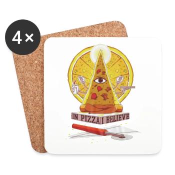 Believe in Pizza - Untersetzer (4er-Set) - Weiß - Vorne
