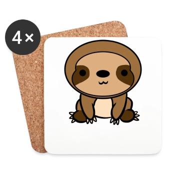 Ew People Cute Sloth Funny Introvert Sarcastic - Coasters (set of 4) - white - Front