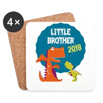 Little Brother Sibling Brother 2018 T-Shirt - Coasters (set of 4) - white - Front
