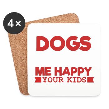 DOGS MAKE ME HAPPY - Coasters (set of 4) - white - Front