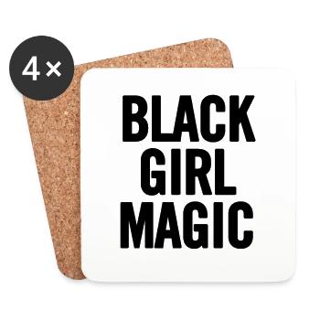 Black Girl Magic 2 Black - Coasters (set of 4) - white - Front