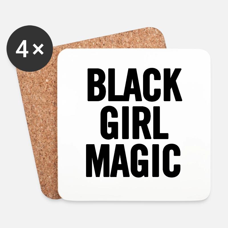 Black Girl Magic 2 Schwarz - Untersetzer (4er-Set) - Weiß