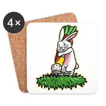 Ich liebe Golf Golfer Osterhase Geschenk Ostern - Untersetzer (4er-Set) - Weiß - Vorne