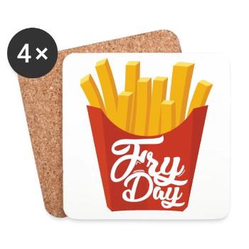 Fryday Fries Fries - Coasters (set of 4) - white - Front