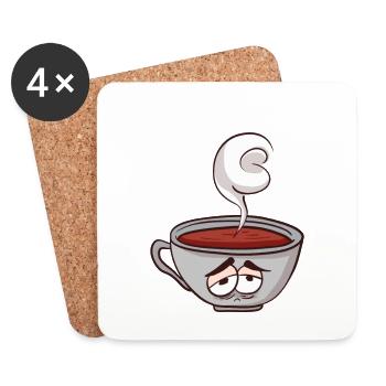 Bonjour - Bonjour café - Dessous de verre (lot de 4) - blanc - Devant