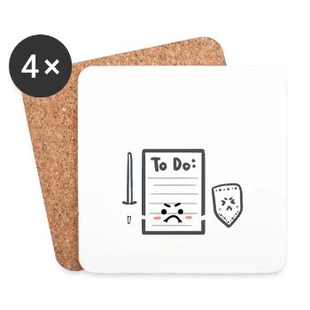 You can not go through - To Do List - Coasters (set of 4) - white - Front