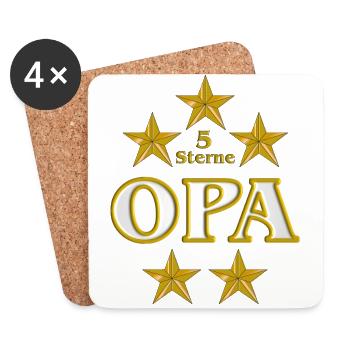 5 Sterne Opa in gold - Coasters (set of 4) - white - Front