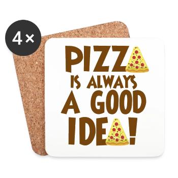 La pizza est toujours une bonne idée - Dessous de verre (lot de 4) - blanc - Devant