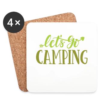 Lets go camping - Camping Shirt - Coasters (set of 4) - white - Front