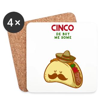 Cinco de Mayo - Feiertag - Mexiko - Taco - Untersetzer (4er-Set) - Weiß - Vorne