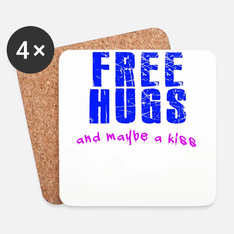 Free hugs - Untersetzer (4er-Set) - Weiß