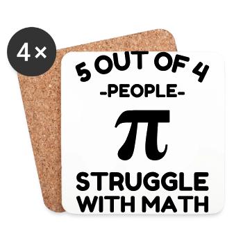 Math Funny Sayings Mathematics - Coasters (set of 4) - white - Front