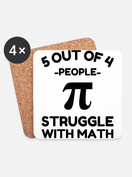 Mathe Lustige Sprüche Mathematik - Untersetzer (4er-Set) - Weiß