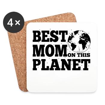 Best Mom On This Planet Mother's Day Gift - Coasters (set of 4) - white - Front