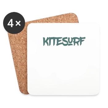 Enjoy Wind Kitesurf extrem Sport t-shirt - Untersetzer (4er-Set) - Weiß - Vorne