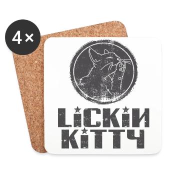 Lickin Kitty - Coasters (set of 4) - white - Front