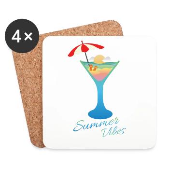 Summer sun umbrella holiday gift - Coasters (set of 4) - white - Front