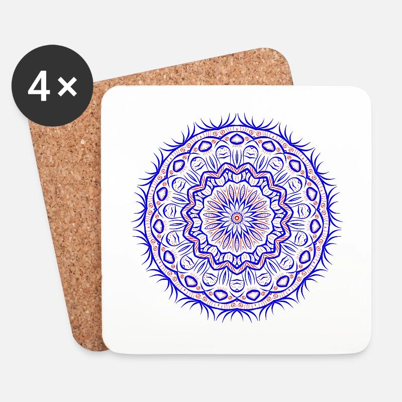 Mandala - Untersetzer (4er-Set) - Weiß