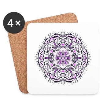 Mandala - Untersetzer (4er-Set) - Weiß - Vorne
