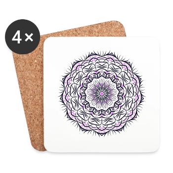 Mandala - Untersetzer (4er-Set) - Weiß - Vorne