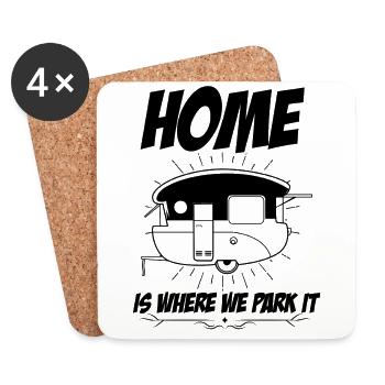 Camping camper camping gift caravan saying - Coasters (set of 4) - white - Front